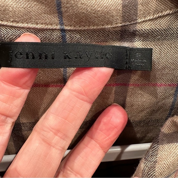 Jenni Kayne Womens Lightweight Flannel Plaid Button-Up Shirt Minimalist Luxury - Picture 8 of 9